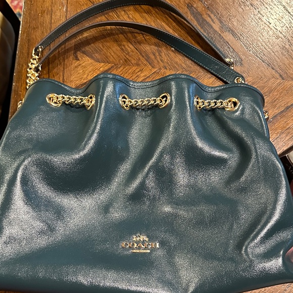 Coach Green Leather Evelyn Bag - Picture 3 of 8